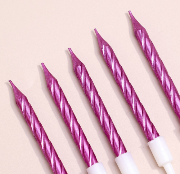 Свечи для торта С Днём Рождения Фиолетовый металлик 10шт 2919666