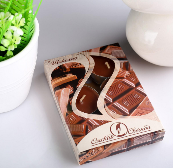 Свеча гильза Ароматизир Шоколад Набор 6шт*12гр Свеча гильза Ароматизир Шоколад Набор 6шт*12гр