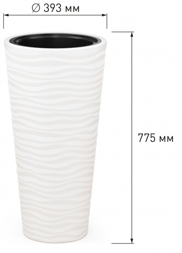 Горшок Оазис 63лит Белый (со вставкой 13лит) М-8081 (D-29см)