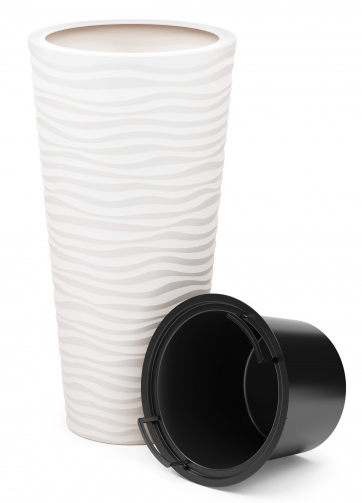 Горшок Оазис 63лит Белый (со вставкой 13лит) М-8081 (D-29см)