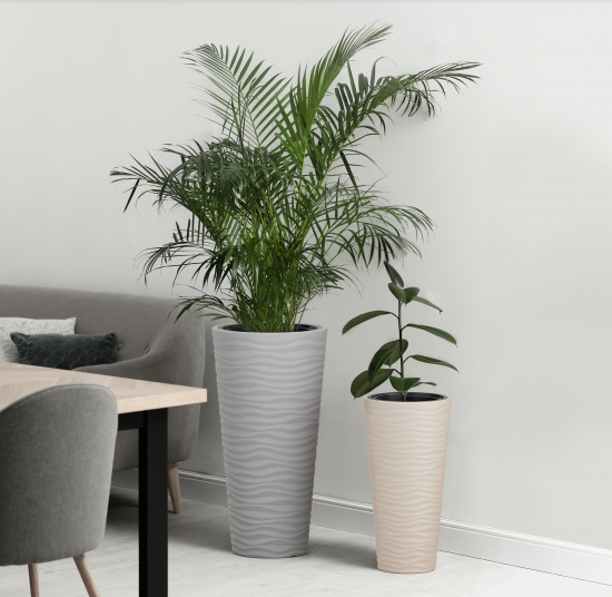 Горшок Оазис 25лит Серый (со вставкой 5лит) М-8076 (D-21см)