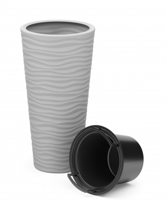 Горшок Оазис 25лит Серый (со вставкой 5лит) М-8076 (D-21см)