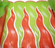 Пленка прозрачная с рисунком Рефлекс (Пламя) Оранжев-Салатовая 70см/200гр