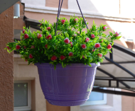 Горшок Глория подвесной 3,3лит D-21см Лаванда + Крючок L-45см с поддоном