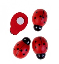 Липучка Божья коровка 1,2см Красная (1уп\100шт) цена за 1шт