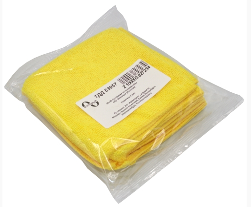 Набор салфеток из микрофибры оптимум Жёлтая 30*30см*5шт Арт-53957