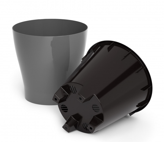 Горшок Лея 3,6лит Серый (с дренажной системой)