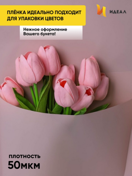 Пленка матовая однотонная Идеал Пудра 60см/10м