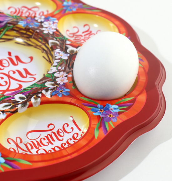 Пасхальная подставка пластик на 8 яиц и Кулич Верба Арт-5244499