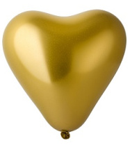 Шар латексный 11/27см Сердце хром Голд 1уп/25шт Арт 137736