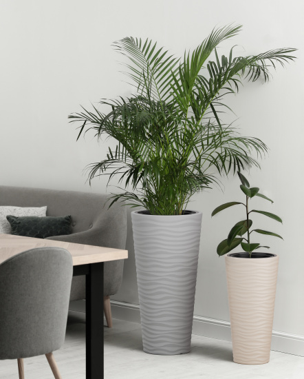 Горшок Оазис 63лит Светло-Бежевый (со вставкой 13лит) М-8083 (D-29см)