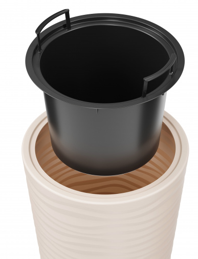 Горшок Оазис 63лит Светло-Бежевый (со вставкой 13лит) М-8083 (D-29см)