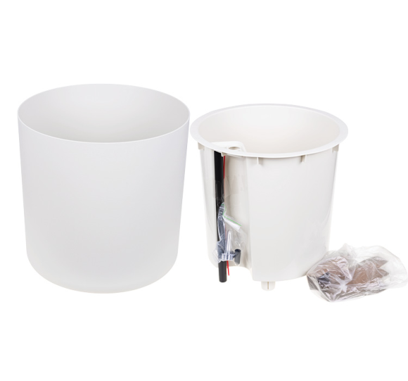 Горшок на ножках Флориан высокий 300мм 19лит Белый ротанг М-3159 (D-27см)