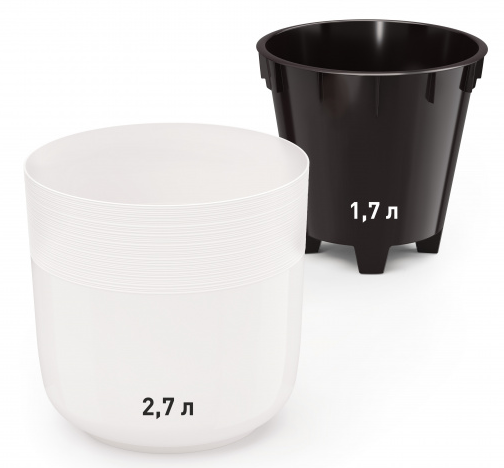Горшок Линель 2,7лит Белый (с дренажной системой) Горшок Линель 2,7лит Белый (с дренажной системой)
