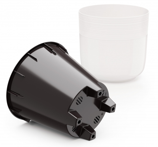 Горшок Линель 2,7лит Белый (с дренажной системой) Горшок Линель 2,7лит Белый (с дренажной системой)