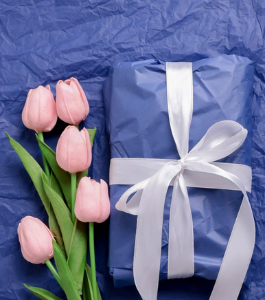 Бумага листами Тишью 50*66см Синяя (1уп/10шт) ЦЕНА за лист