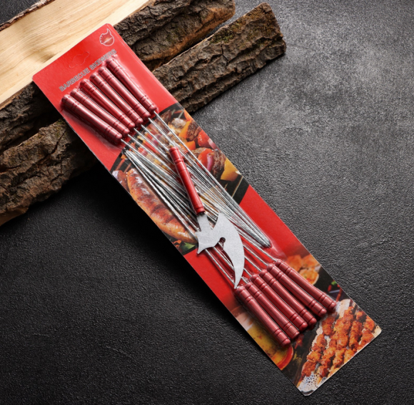 Набор шампуров Спиц 12шт*21см с Ножом Арт-101030989