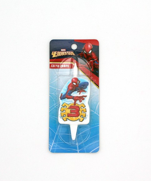 Свеча Цифра 3 Человек-паук 3533