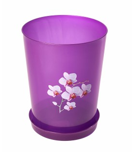 Горшок для Орхидей 3,5л Прозрачно-Розовый с Поддоном М-7546