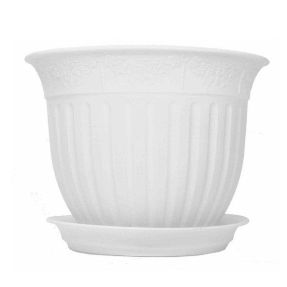 Горшок Виноград 1лит D-16см Белый с поддоном