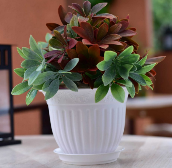 Горшок Виноград 1лит D-16см Белый с поддоном