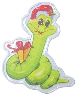 Наклейка Новогодняя Силиконовая Змея 15см*10см