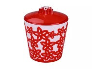 Банка пластиковая Виктория Красная с крышкой Арт-М-4249 1лит