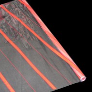 Пленка прозрачная с рисунком Греческая полоска Красно-Золотая 70см/200гр