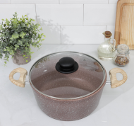 Кастрюля Брауни Доляна 4лит стекляная крышка индукция Арт-7261588