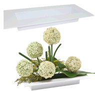 Горшок ИКЕБАНА (IKEBANA) 390*170мм Прямоугольн БЕЛЫЙ высота 5см