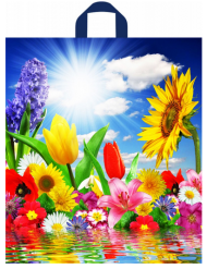 Сумочка пакет п/э 370*420мм Море цветов Арт-00084436