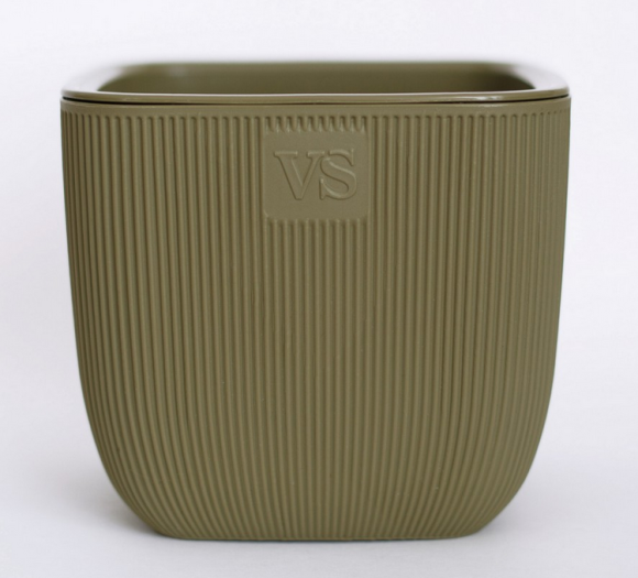 Горшок Фабио 4,7лит Оливка 19х19х19см (с дренажной системой)