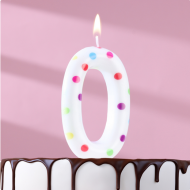 Свеча Цифра 0 Конфетти Гигант Арт-4693297