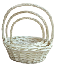 Корзина Набор Плетеных ИВА 3шт Круглые Молочные D-20/25/30см