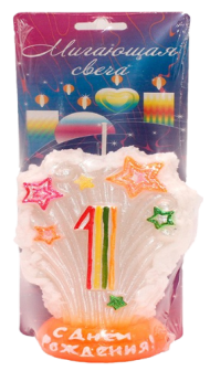 Свеча Цифра 1 Мигающая Салют 3501