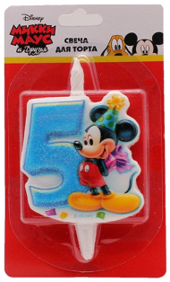 Свеча Цифра 5 Микки Маус 1316