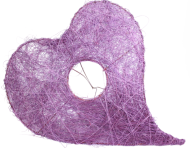 Каркас для букета 28см СИЗАЛЬ СЕРДЦЕ Фиолетовый