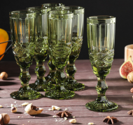 Набор Фужеров для Шампанского Ла-Манш Зелёные 160мл (1уп/6шт) Арт-4826348