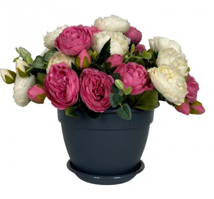 Горшок Антик 7,2лит D-28см Антрацит с поддоном