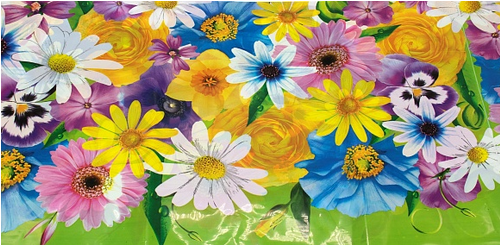 Скатерть одноразовая Цветочная поляна 120*220см Арт-31674