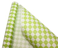 Бумага крафт Европа ромбы салатовый на белом 70см*8,5м