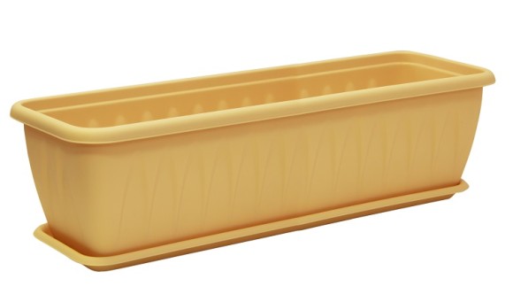 Балконный ящик Алиция 600мм Белая Глина с поддоном М-3215 (М-пл)