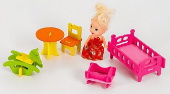 Мебель для кукол Детская + Куколка в подарок Арт-4663054