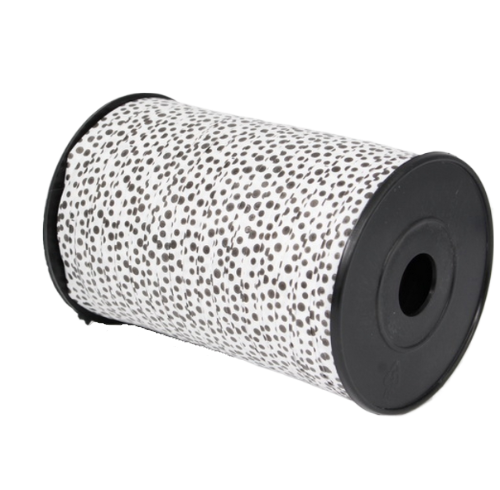 Лента Простая 0,5см*500ярд Горошек Чёрный на Белом Арт-0566