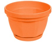 Горшок Крокус восьмигр 210мм Терракот 4лит с поддоном высота 15см
