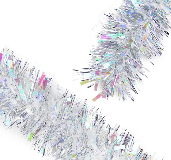 Мишура Белая Перламутр большая L-180см