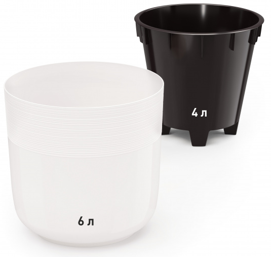 Горшок Линель 6лит Белый М-8704 (с дренажной системой)