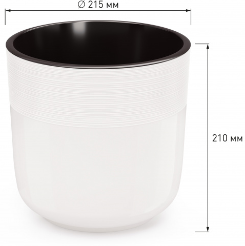 Горшок Линель 6лит Белый М-8704 (с дренажной системой)