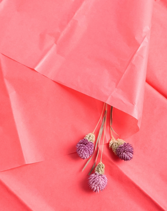 Бумага листами Тишью 50*66см Коралловый (1уп/10шт) ЦЕНА за лист