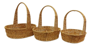 Корзина Набор Плетеных Джут 3шт Овал D-20/24/27см